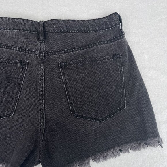 KanCan‎ Womens Frayed Hem Black Denim Shorts Faded Shark Bite Size 11/29 - Picture 3 of 10
